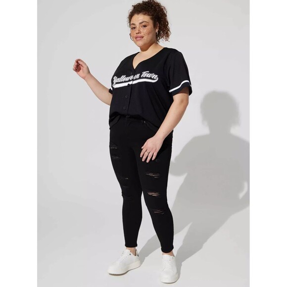 Torrid Disney Nightmare Before Christmas Halloween Town Jersey 5X 28 Plus EUC - Picture 4 of 5